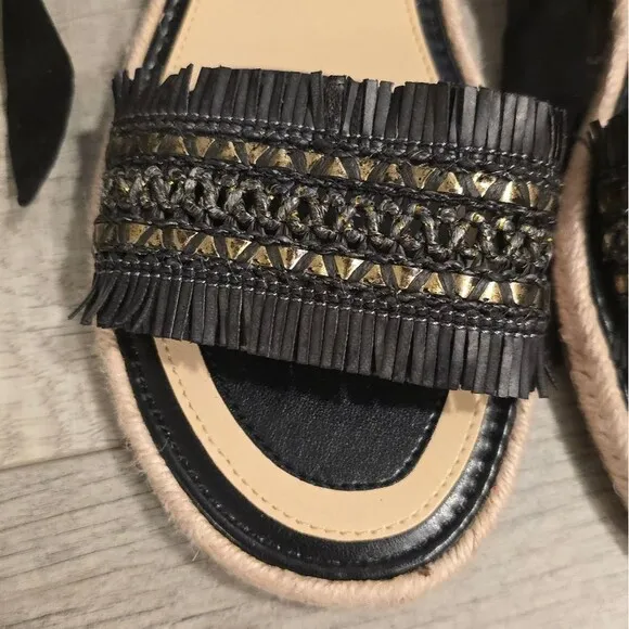 Vince Camuto Black Jute Kimano Sandals Size 8.5 NEW