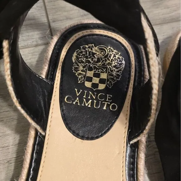 Vince Camuto Black Jute Kimano Sandals Size 8.5 NEW