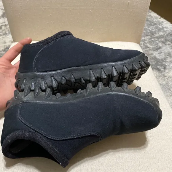 Vintage Salomon Contagrip CX trail snow clogs Suede 7.5 black slip on Shoes Y2K