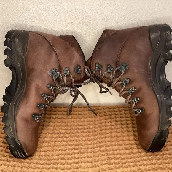 VTG Merrell Summit Alpine Men's Sz 8.5 Brown Leather Hiking Trail Boots Mountain