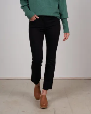 w25 boot crop with raw hem - black tear