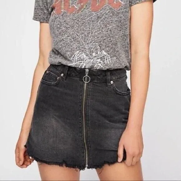 We The Free Black Denim Mini Skirt - Size 26 - NWT