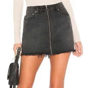We The Free Black Denim Mini Skirt - Size 26 - NWT