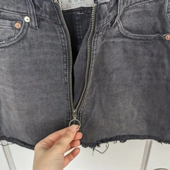 We The Free Black Denim Mini Skirt - Size 26 - NWT